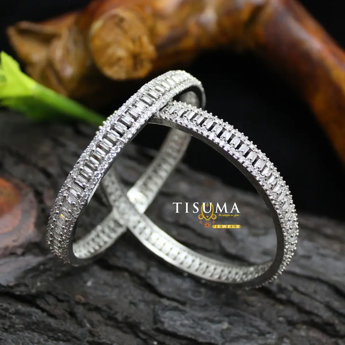 Silver Border AD Bangles